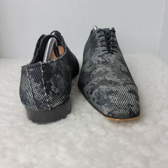 Messico Men's Size 9.5 Oxford Derby  Gray  Leather Camo Shoes - Picture 4 of 11